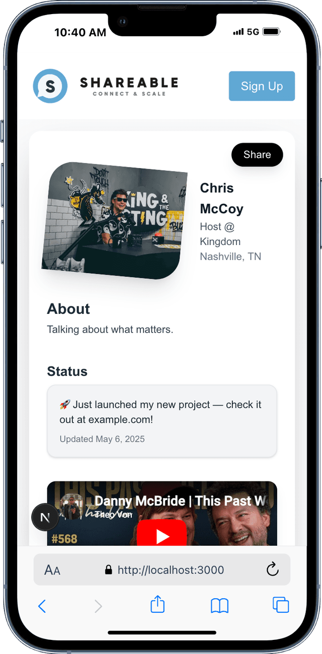 Shareable screenshot